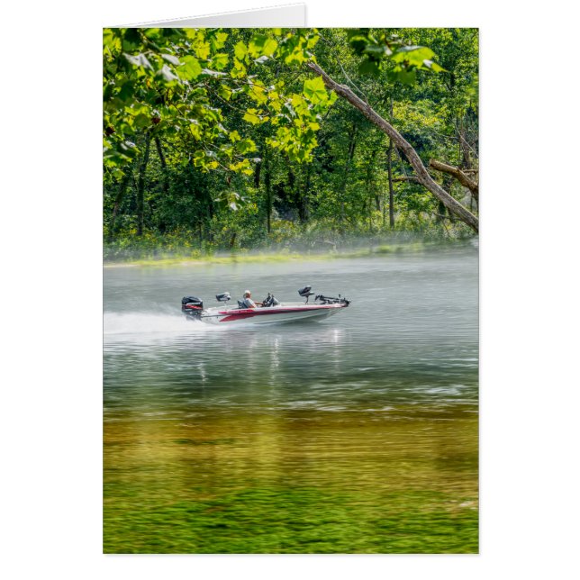 Fishing Boat On The Move Greeting Card (Front)