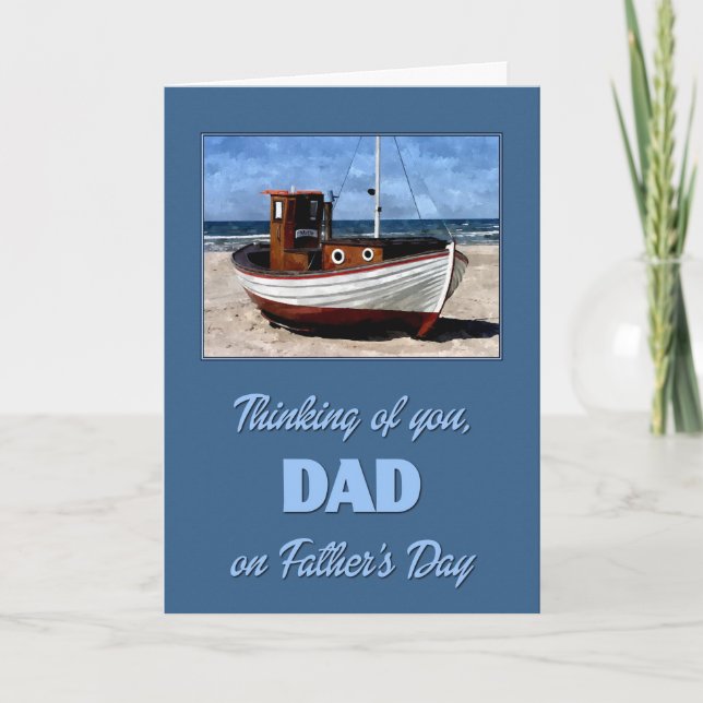 Fishing Boat Painting Father's Day Card (Front)