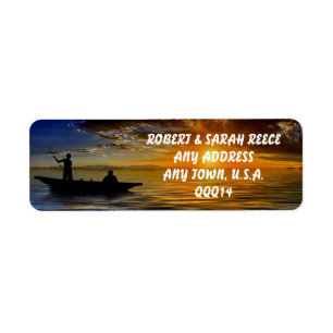 FISHING BOAT RETURN ADDRESS LABEL
