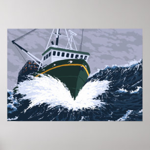 Fishing Boat Scene - Anchorage, Alaska Poster