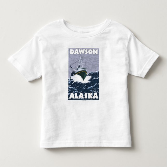 Fishing Boat Scene - Dawson, Alaska Toddler T-Shirt (Front)
