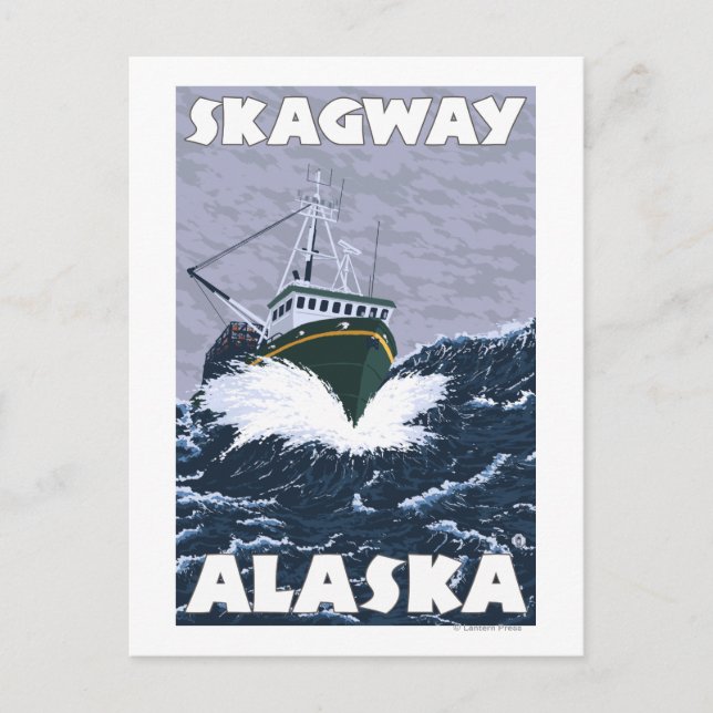 Fishing Boat Scene - Skagway, Alaska Postcard (Front)
