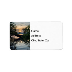 Fishing Boat Sunrise Label