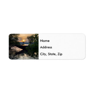 Fishing Boat Sunrise Return Address Label