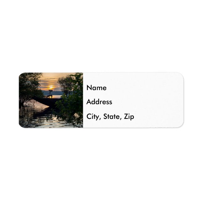 Fishing Boat Sunrise Return Address Label (Front)