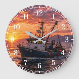 Fishing Boat Wall Clock — Coastal Landscape Design