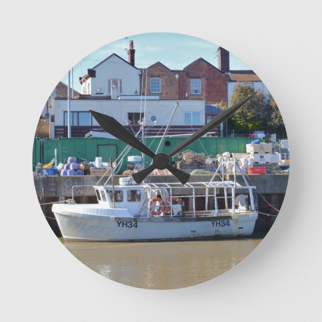 Fishing Boat YH 34 Round Clock (Front)