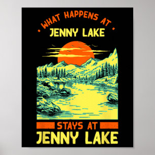 Fishing Boating Camping Lake Vacation Jenny Lake  Poster