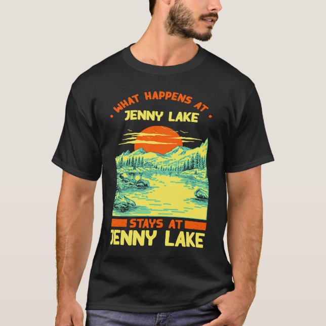 Fishing Boating Camping Lake Vacation Jenny Lake T-Shirt (Front)