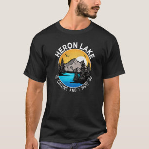Fishing Boating Camping Lakeview Heron Lake T-Shirt