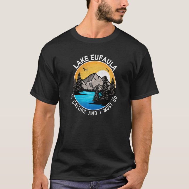 Fishing Boating Camping  Lakeview Lake Eufaula T-Shirt (Front)
