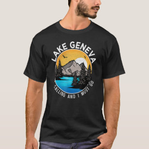 Fishing Boating Camping   Lakeview Lake Geneva T-Shirt