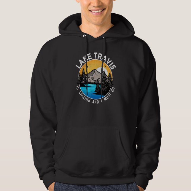 Fishing Boating Camping   Lakeview Lake Travis Hoodie (Front)