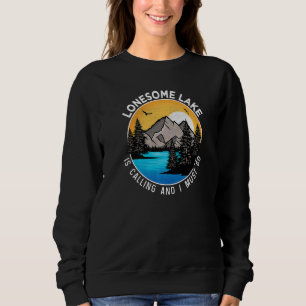 Fishing Boating Camping  Lakeview Lonesome Lake Sweatshirt