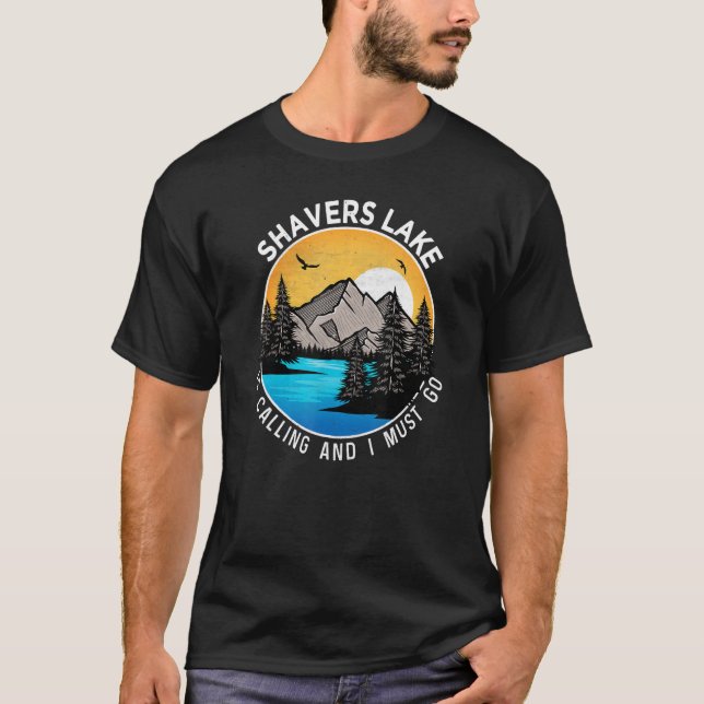 Fishing Boating Camping   Lakeview Shavers Lake T-Shirt (Front)