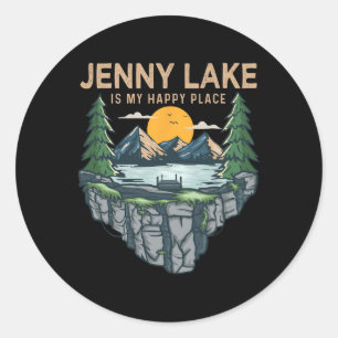 Fishing Boating Camping - My Happy Place Jenny Lak Classic Round Sticker
