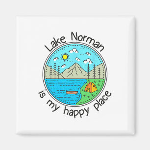 Fishing Boating Camping - My Happy Place Lake Norm Magnet