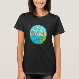 Fishing Boating Camping My Happy Place Lake Sant T-Shirt