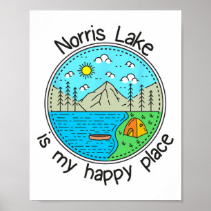 Fishing Boating Camping - My Happy Place Norris La Poster