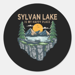 Fishing Boating Camping - My Happy Place Sylvan La Classic Round Sticker