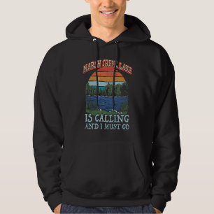 Fishing Boating Camping Retro Lake Vacation Marsh Hoodie