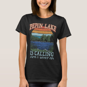 Fishing Boating Camping Retro Lake Vacation Pepin T-Shirt