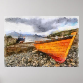 Fishing boats at Elgol Poster