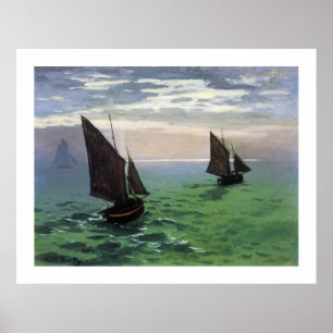Fishing Boats at Sea Poster