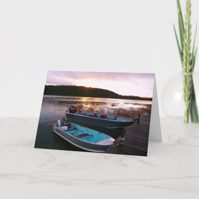Fishing Boats at Sundown Card (Front)