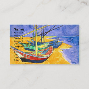 Fishing Boats Beach Saintes-Maries Van Gogh Fine Business Card