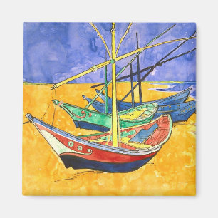 Fishing Boats Beach Saintes-Maries Van Gogh Fine Magnet