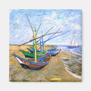 Fishing Boats Beach Saintes-Maries Van Gogh Fine Magnet