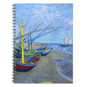 Fishing Boats Beach Saintes-Maries Van Gogh Fine Notebook