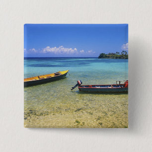 Fishing Boats, Boston Beach, Port Antonio, 15 Cm Square Badge