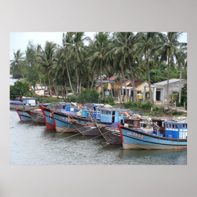 Fishing Boats, Hoi An, Vietnam Poster (Front)