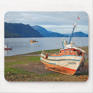 Fishing boats, Hornopiren, Chile Mouse Pad