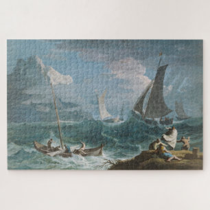 Fishing Boats in a Storm Jigsaw Puzzle
