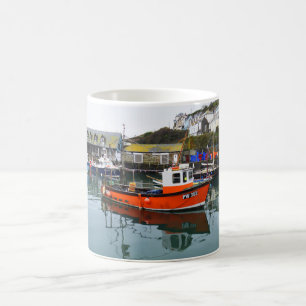 Fishing boats in Mevagissey harbour Coffee Mug