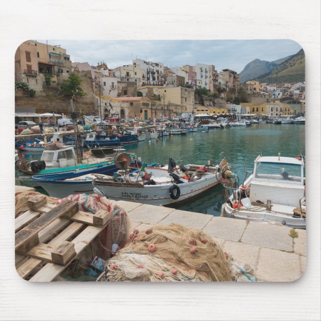Fishing boats in the Castellammare del Golfo port Mouse Pad (Front)
