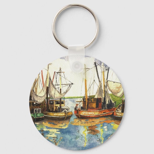 Fishing Boats Key Ring (Front)