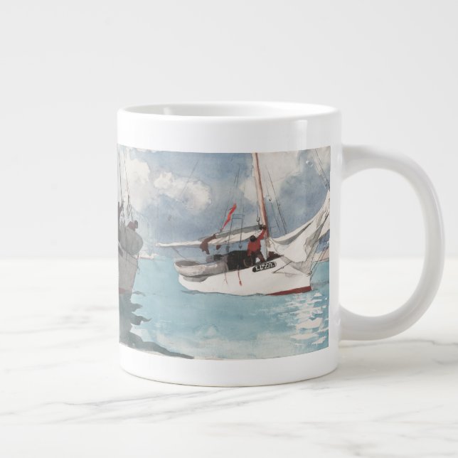 Fishing Boats, Key West Large Coffee Mug (Right)