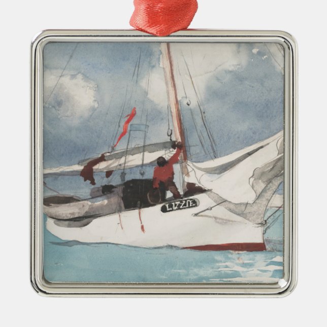 Fishing Boats, Key West Metal Ornament (Front)