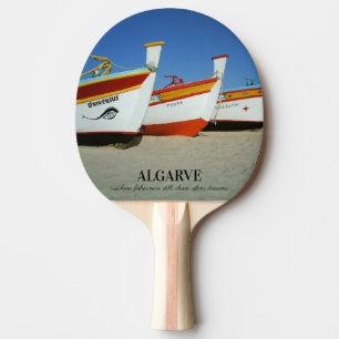 Fishing Boats on Algarve's Beach Photo Ping Pong Paddle