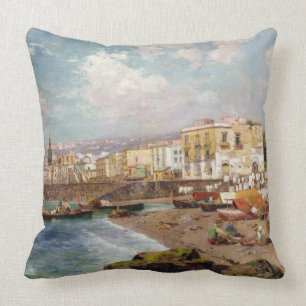 Fishing Boats on the Beach at Marinella, Naples (o Cushion
