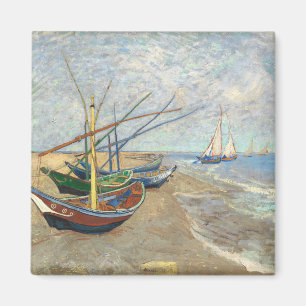 Fishing Boats on the Beach by Vincent Van Gogh Magnet