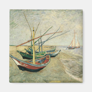 Fishing Boats on the Beach by Vincent van Gogh Magnet