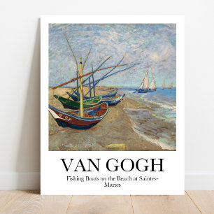 Fishing Boats on the Beach by Vincent van Gogh Poster