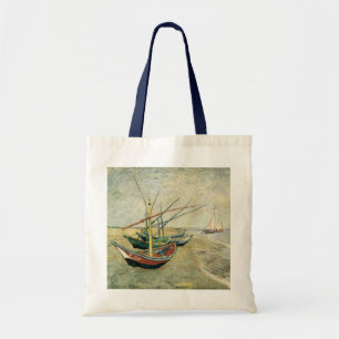 Fishing Boats on the Beach by Vincent van Gogh Tote Bag