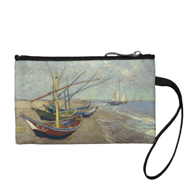 Fishing boats on the beach coin purse (Front)