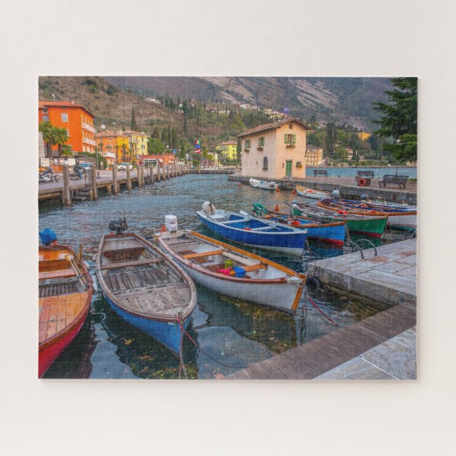 Fishing Boats on the Lake in Riva del Garda Italy Jigsaw Puzzle (Horizontal)